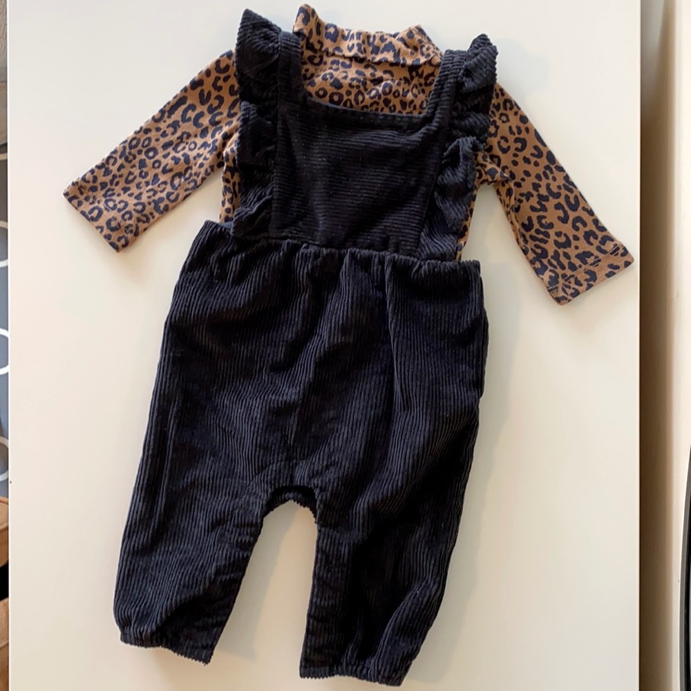 Baby corduroy one piece outfit set